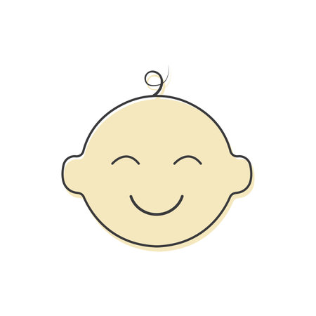 Baby face expressions icon flat designのイラスト素材