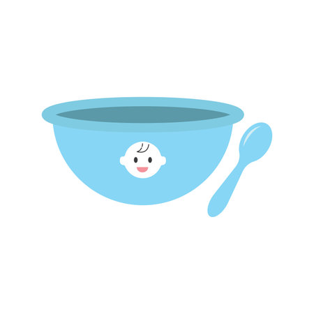 Baby cutlery icon flat designのイラスト素材