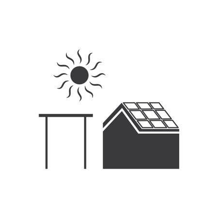 Solar energy logo icon flat designのイラスト素材