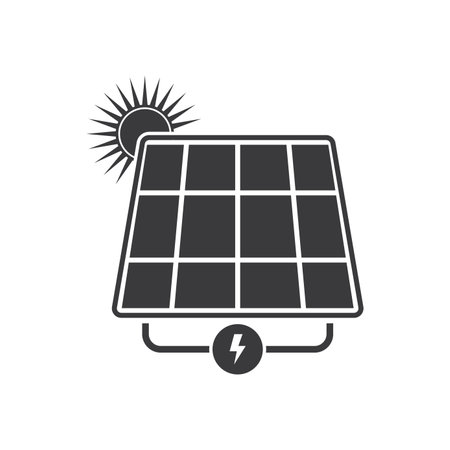 Solar energy logo icon flat designのイラスト素材