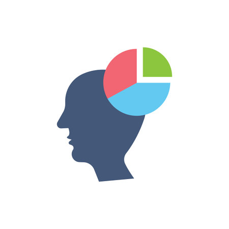 Profile silhouette pie chart head  ideal for business presentations, financial reports, infographicsのイラスト素材