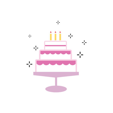 Wedding cake Isolated on white background icon illustration