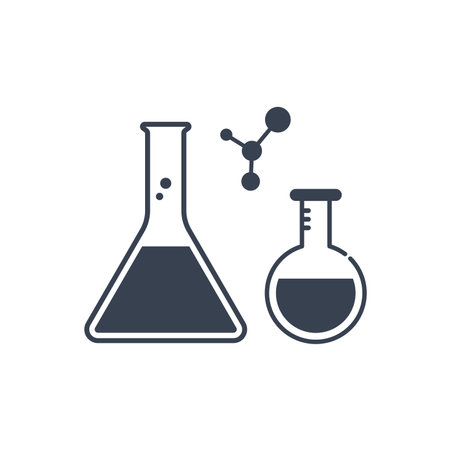 Chemical molecule laboratory icon flat designのイラスト素材