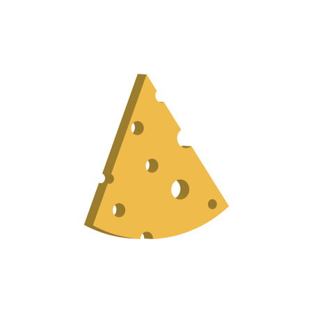 Cheese slice icon flat designのイラスト素材