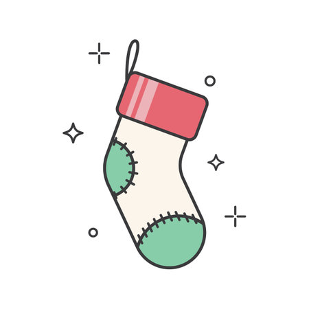 Christmas stocking icon flat designのイラスト素材