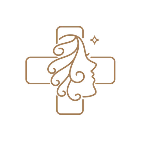 Beauty care , beauty women face logo icon design editable strokeのイラスト素材