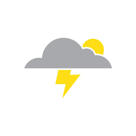 Cloud and thunderstorm icon designのイラスト素材