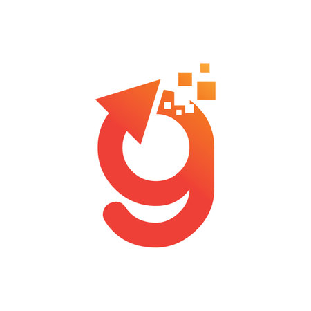 Arrow initial G letter technology logo illustrationのイラスト素材