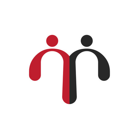 Community, network and social logo flat design vectorのイラスト素材