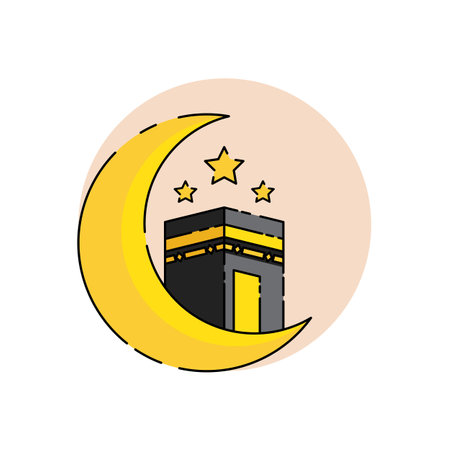 Kaaba icon vector illustration flat designのイラスト素材