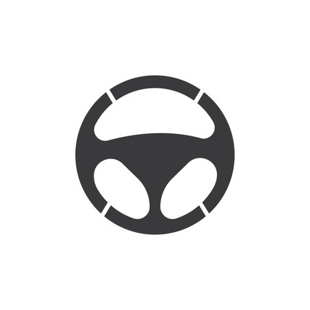 Steering wheel car logo icon vector flat designのイラスト素材