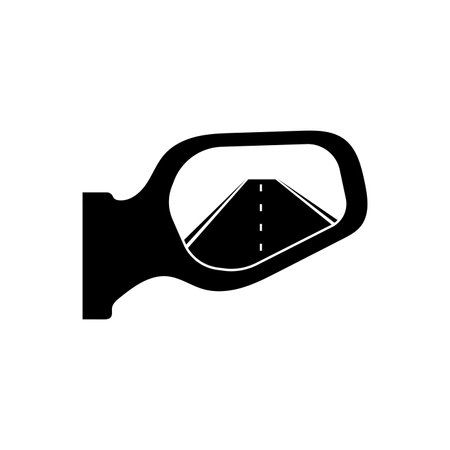 Side rearview mirror icon flat designのイラスト素材