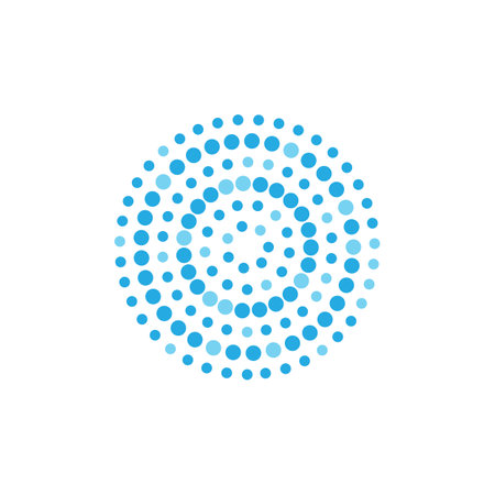 Circle dotted Abstract round halftone circle frames, rotating dotted circle shapes icon designのイラスト素材