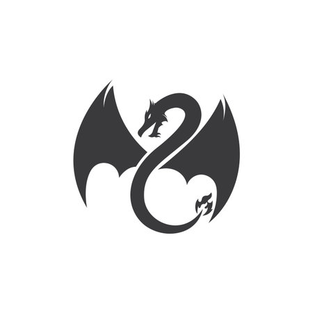 Dragon logo design template vector illustrationのイラスト素材