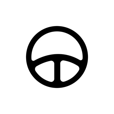 Steering wheel car logo icon vector flat designのイラスト素材