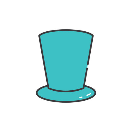Top hat icon with a black outline.のイラスト素材