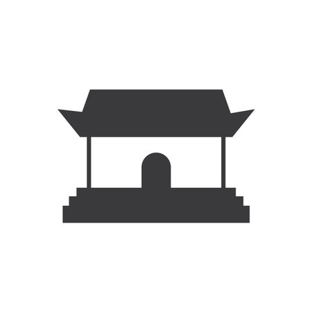 Japanese building or temple icon symbol.のイラスト素材