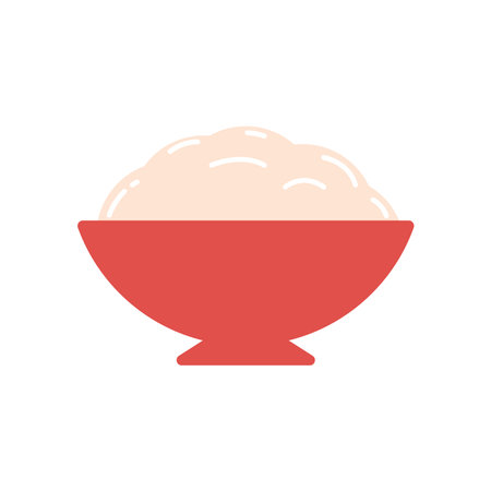 Asian food bowl of white rice iconのイラスト素材