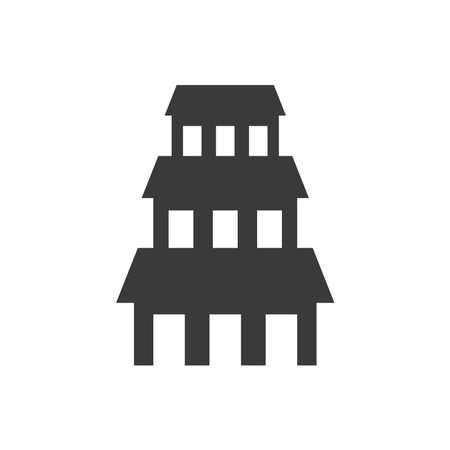 Japan building icon flat designのイラスト素材