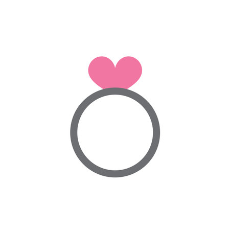 Grey ring with pink heart, perfect for valentines day designs, lovethemed projectsのイラスト素材