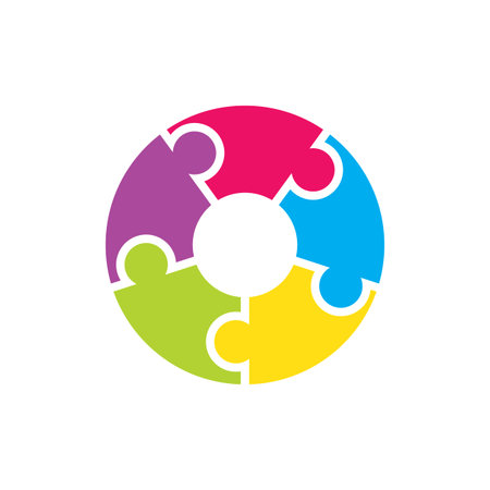 Community, network and social logo flat design vectorのイラスト素材