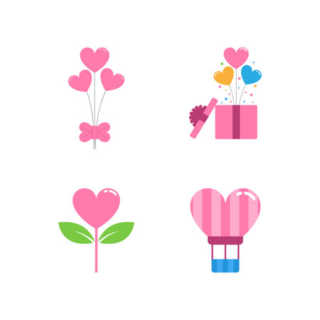 Love logo icon illustration flat designのイラスト素材