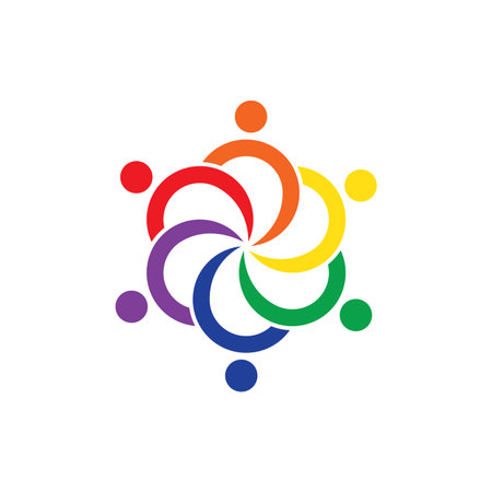 Disability logo, family care, or Community care logo vector flat designのイラスト素材