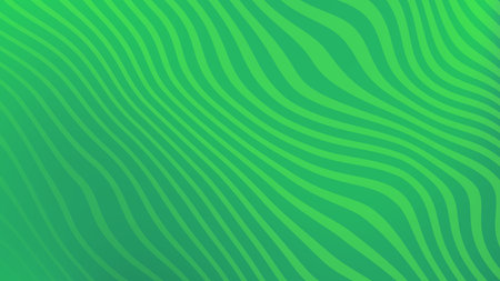 Green wavy stripes create a cool abstract background