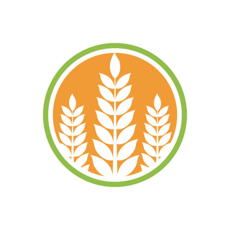Agriculture Wheat Logo icon template flat designのイラスト素材