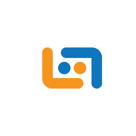 Community, network and social logo flat design vectorのイラスト素材