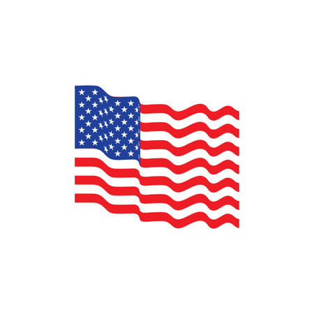 American flag illustration flat designのイラスト素材