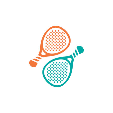 Paddle sport logo icon with rackets and ballのイラスト素材