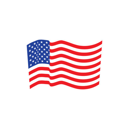 American flag illustration flat designのイラスト素材