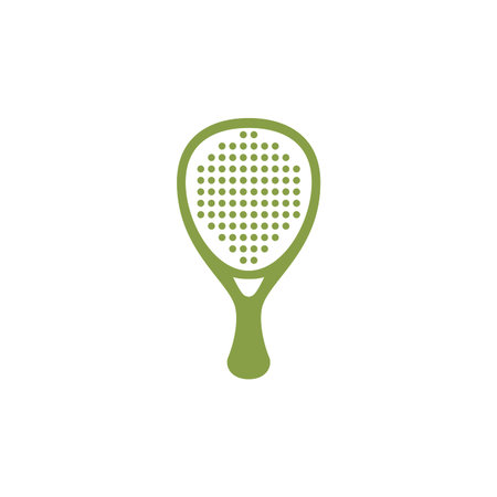 Paddle sport logo icon with rackets and ballのイラスト素材
