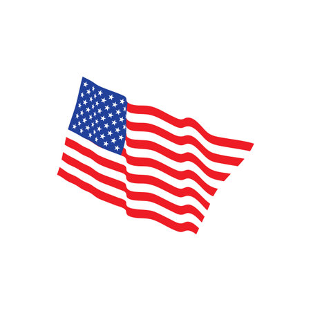American flag illustration flat designのイラスト素材