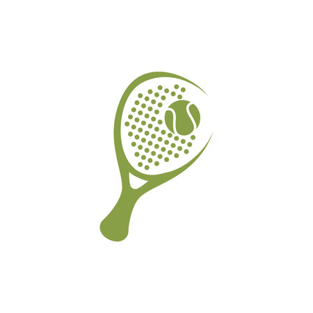 Paddle sport logo icon with rackets and ballのイラスト素材