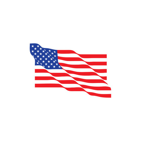 American flag illustration flat designのイラスト素材