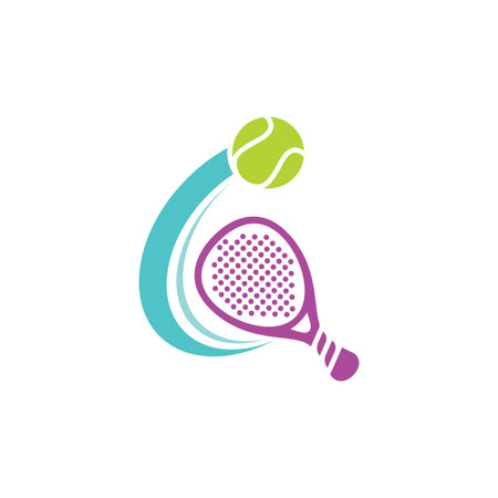Paddle sport logo icon with rackets and ballのイラスト素材