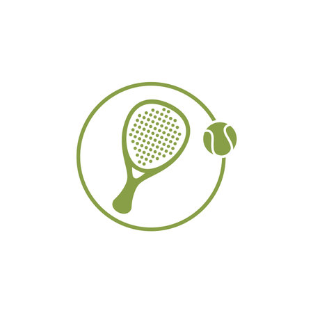 Paddle sport logo icon with rackets and ballのイラスト素材