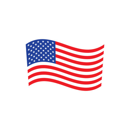 American flag illustration flat designのイラスト素材