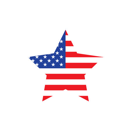 American flag illustration flat designのイラスト素材