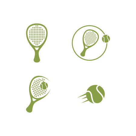Paddle sport logo icon with rackets and ballのイラスト素材