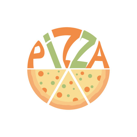 Pizza logo icon flat design templateのイラスト素材