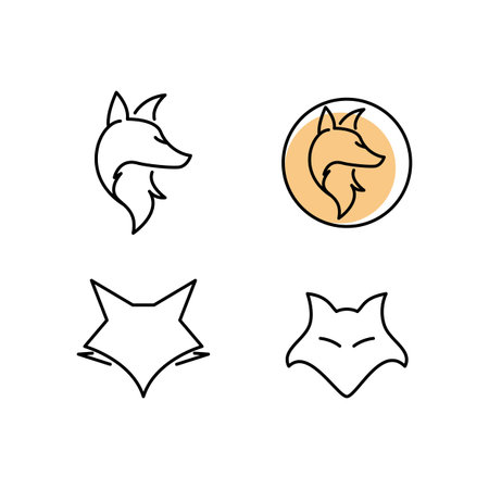 Fox logo illustration vector templateのイラスト素材