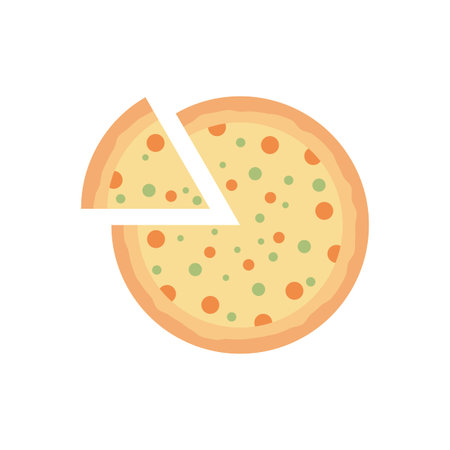 Pizza logo icon flat design templateのイラスト素材