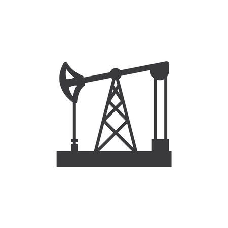 Oil drilling logo icon flat designのイラスト素材