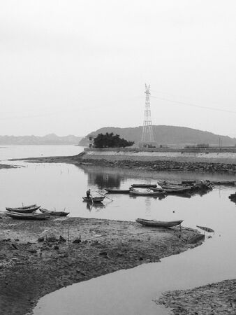 Landscape view in black and whiteの写真素材