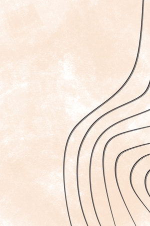 abstract marble texture, black line on beige background, minimalist wallpaper in nude color paletteの写真素材