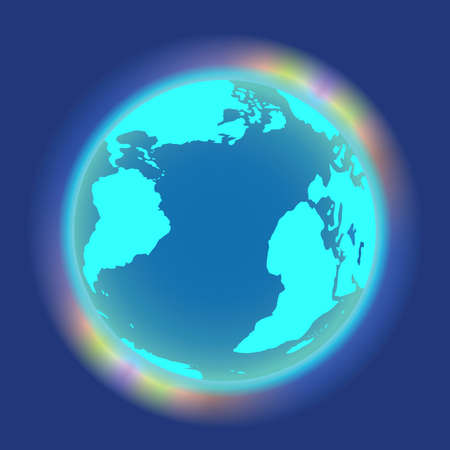 Aurora Borealis northern and southern lights around the globeのイラスト素材
