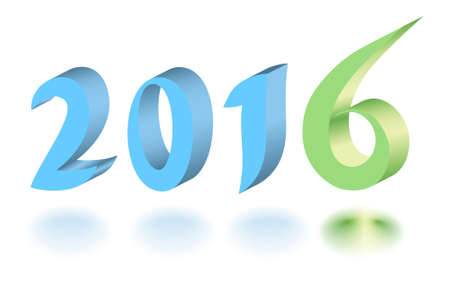Year 2016 3d text design with spot lights effect.のイラスト素材